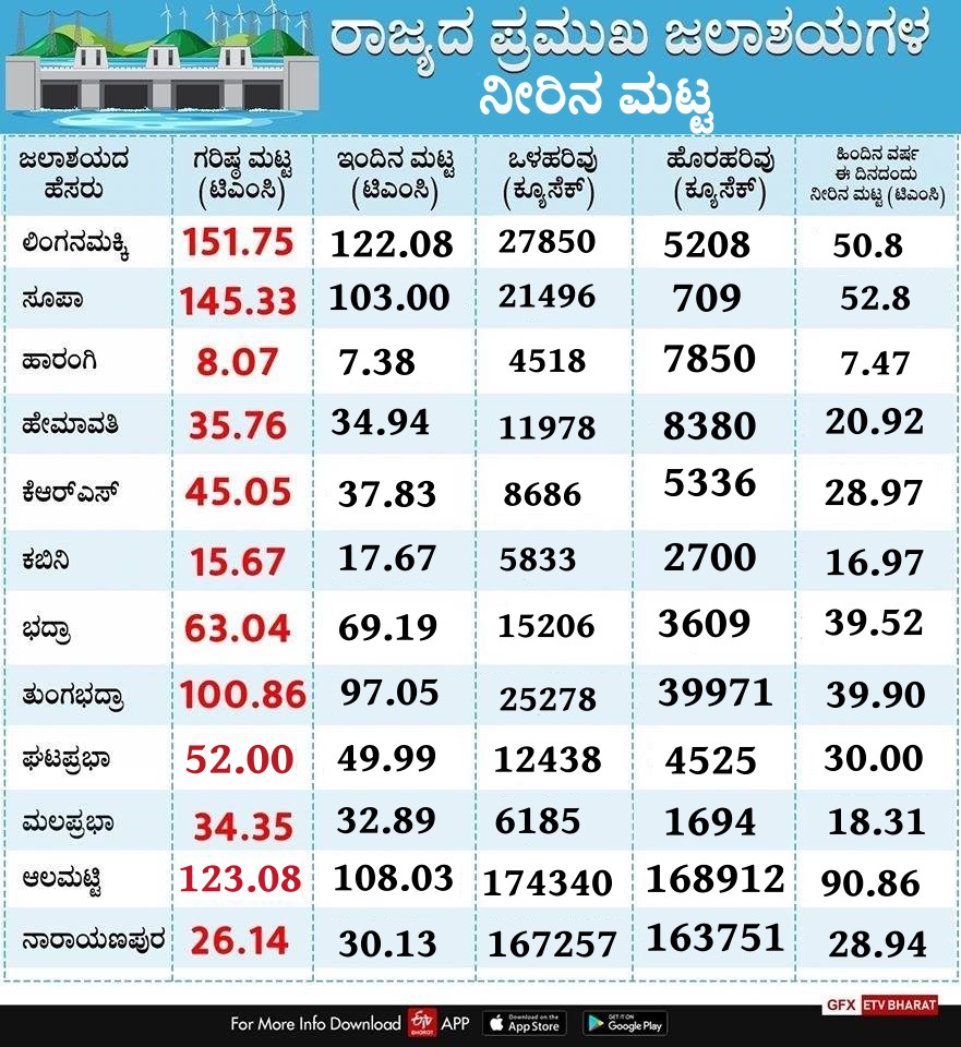 Reservoir levels details