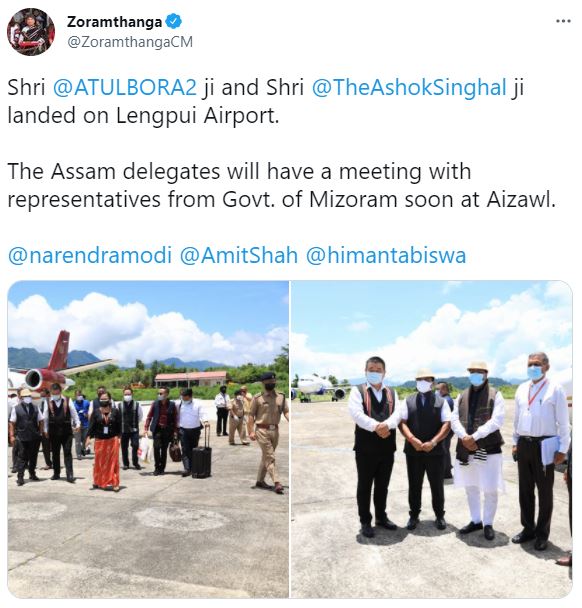 Mizoram Chief Minister Zoramthanga's tweet