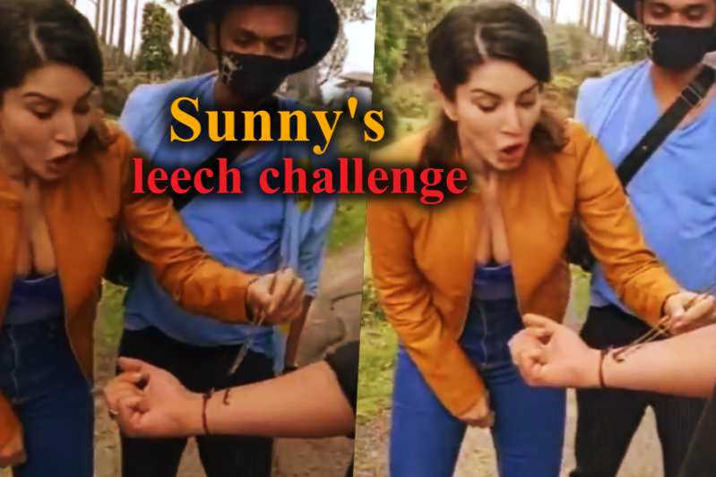 sunny-leone-drops-leech-on-her-teammates-to-check-courage-video gets viral