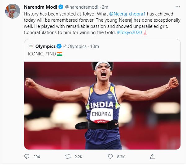 narendra-modi-to-mamata-banerjee-all-are-delighted-on-olympic-gold-medal-of-neeraj-chopra