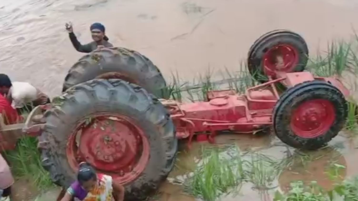 tractor overturned