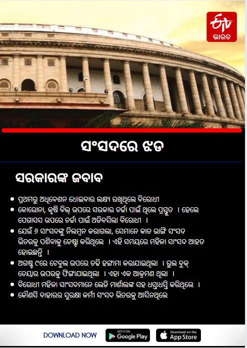 ସଂସଦରେ ମର୍ଯ୍ୟାଦା ଉଲ୍ଲଂଘନ, ଶାସକ ଓ ବିରୋଧୀଙ୍କ ମଧ୍ୟରେ ମହାସଂଗ୍ରାମ