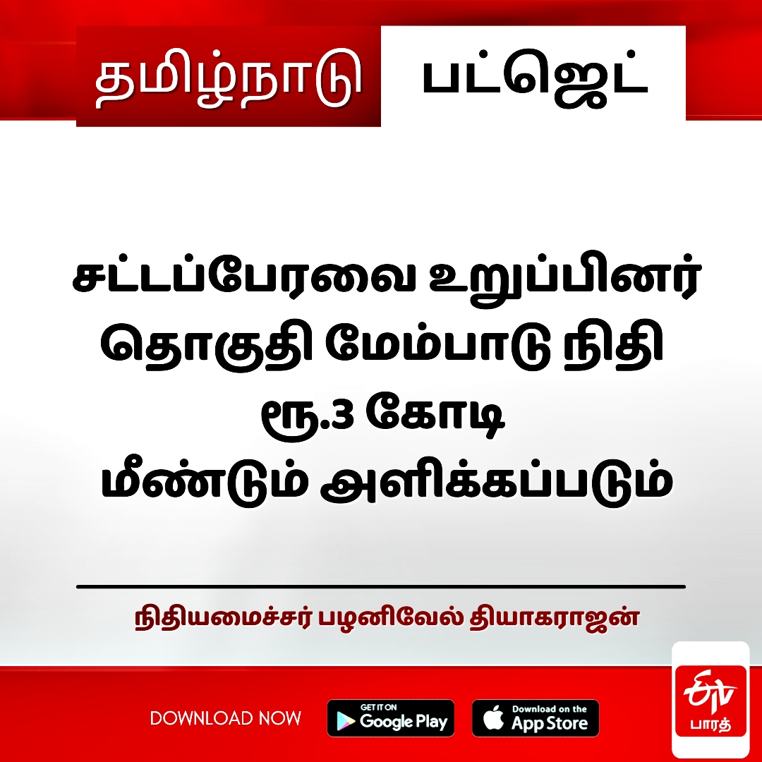 எம்எல்ஏ தொகுதி மேம்பாடு நிதி மூன்று கோடி