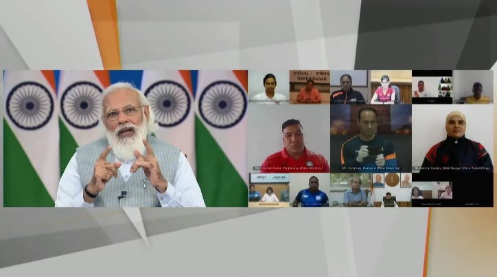 Narendra Modi with Para Athletes