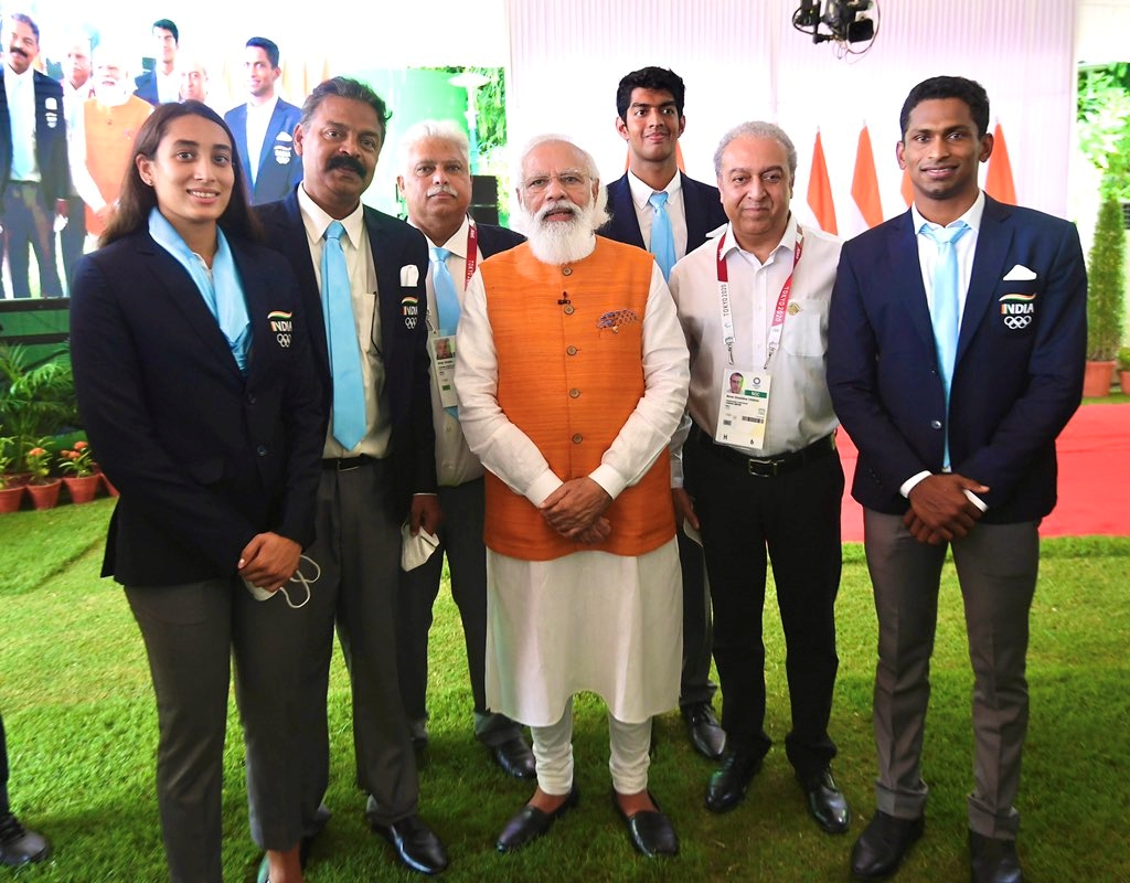 pm modi olympic players summit video