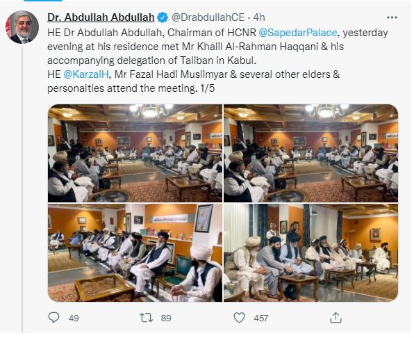 Abdullah Abdullah's tweet.