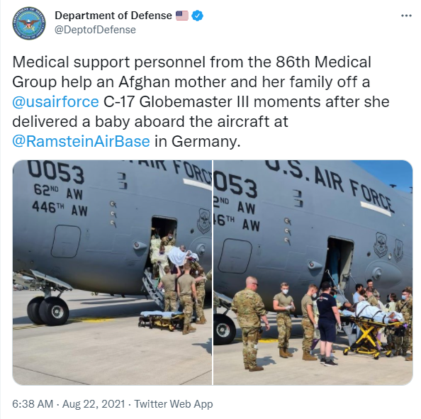 US Defense Department tweet