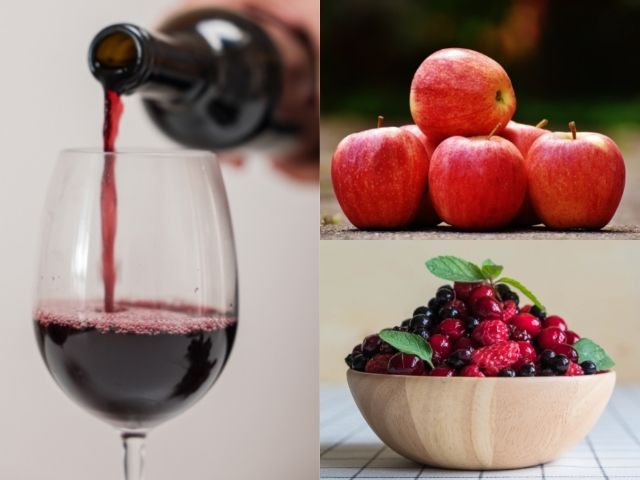 Berries, Apples, wine, red wine, blood pressure, pears, health, flavonoid-rich foods, systolic, diastolic