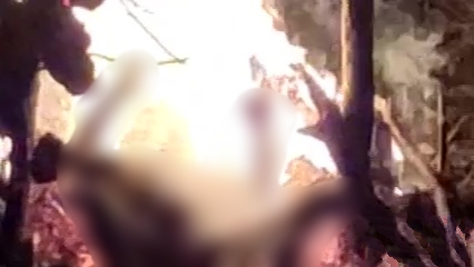 Elderly man jumps into wife's funeral pyre