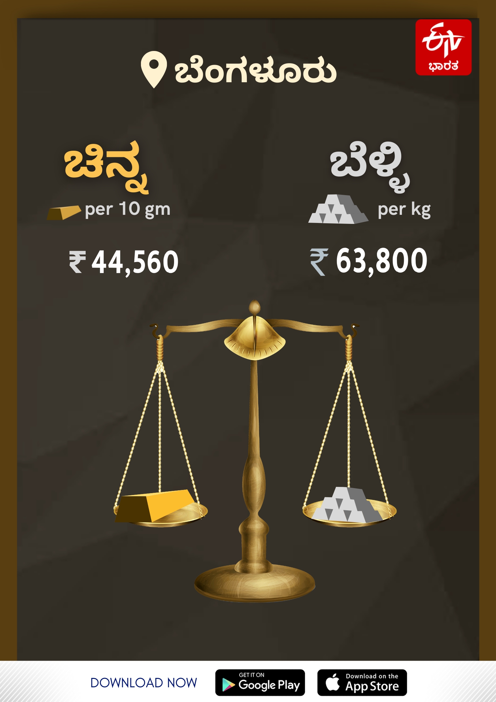 ಬೆಂಗಳೂರಿನ ಚಿನ್ನ,ಬೆಳ್ಳಿ  ದರಪಟ್ಟಿ