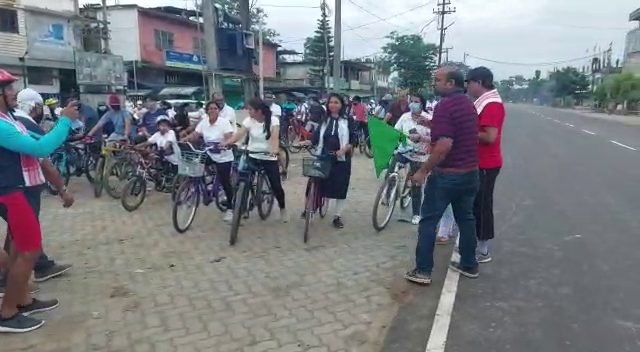 Cycle rally for National Sports Day