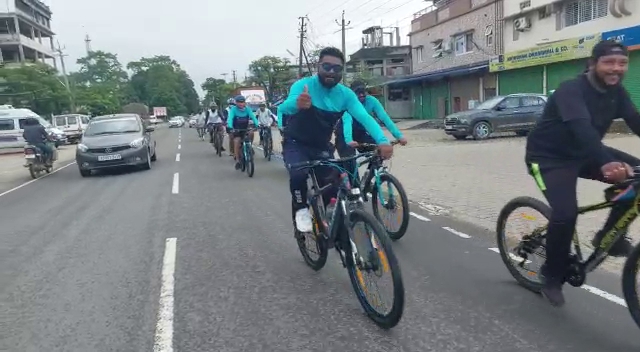 Cycle rally for National Sports Day