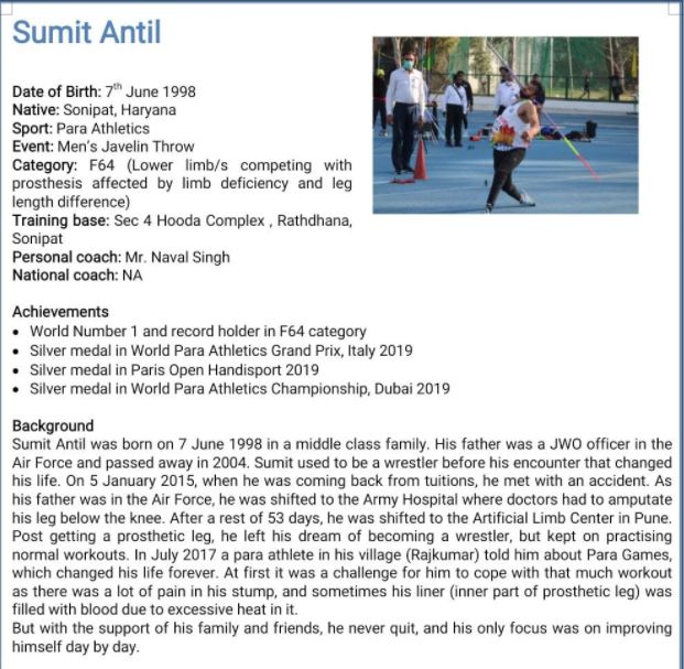 Sumit Antil's Profile