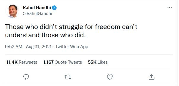 Rahul Gandhi tweet