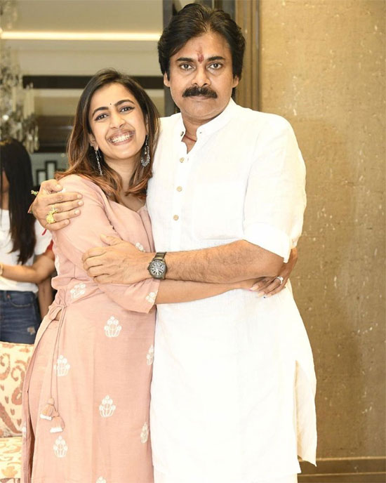 Niharika with Pawan Kalyan