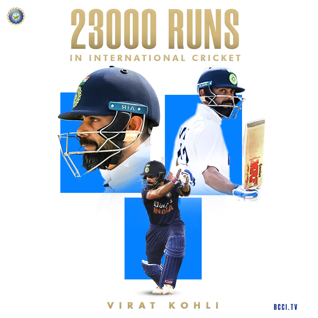 Kohli Fastest cricketer to reach 23000 international runs