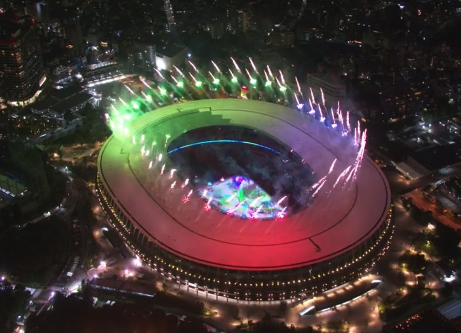 Fireworks at the closing ceremony of Tokyo Paralympics in Japan