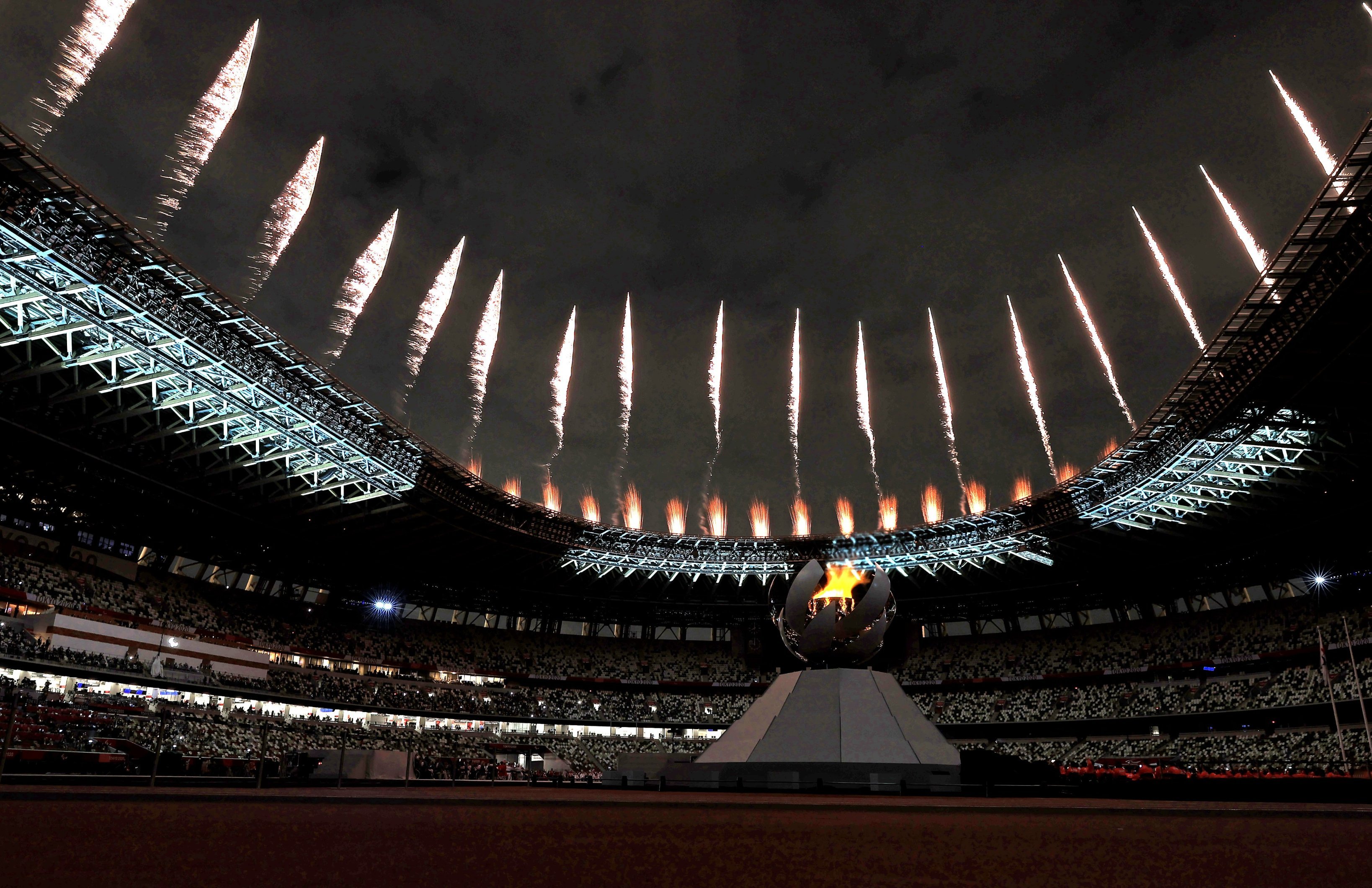 Fireworks at the closing ceremony of Tokyo Paralympics in Japan