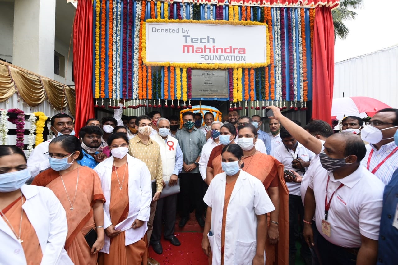 MINISTER KTR started an oxygen plant at St. Theresa's Hospital in Erragadda, HYDERABAD