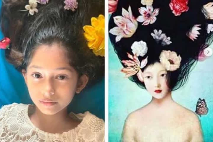 Farah Khan dolls up daughters Anya, Diva to recreate paintings