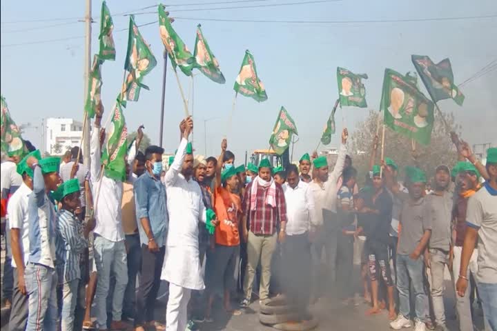 protest of RJD leaders in Patna City 