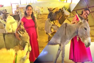 Young Woman Earning with Donkey Farm