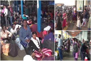 Heavy Public at Telangana Bus Stands