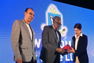 Former West Indies skipper Sir Clive Lloyd was felicitated by Cricket Association of Bengal on Saturday at the Eden Gardens in Kolkata (Source: ETV Bharat)