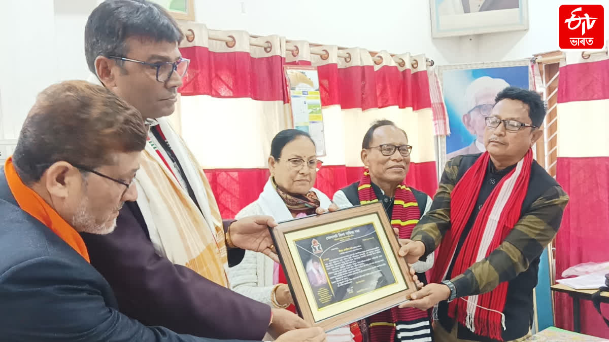 Newly elected general secretary of Asam Sahitya Sabha felicitated