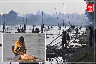 Traditional Community fishing in Kaziranga during Bhogali uruka