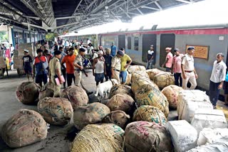 RPF personnel checking at the railway station