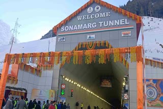 A view of the portal of Z-Morh tunnel in Sonamarg, Kashmir