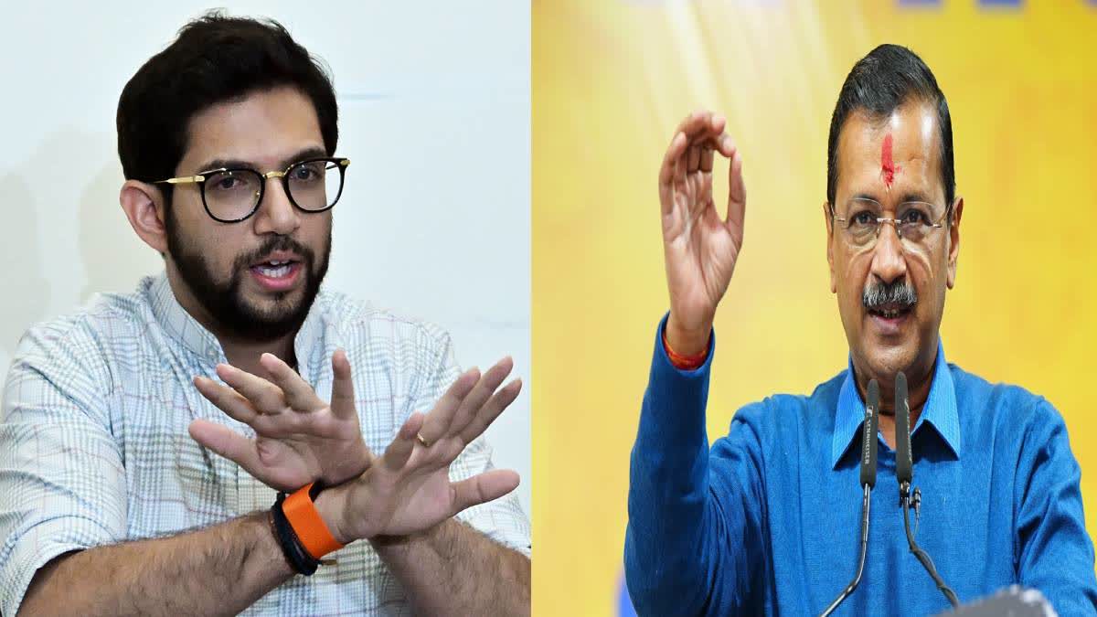 File photos of Aaditya Thackeray and Arvind Kejriwal.