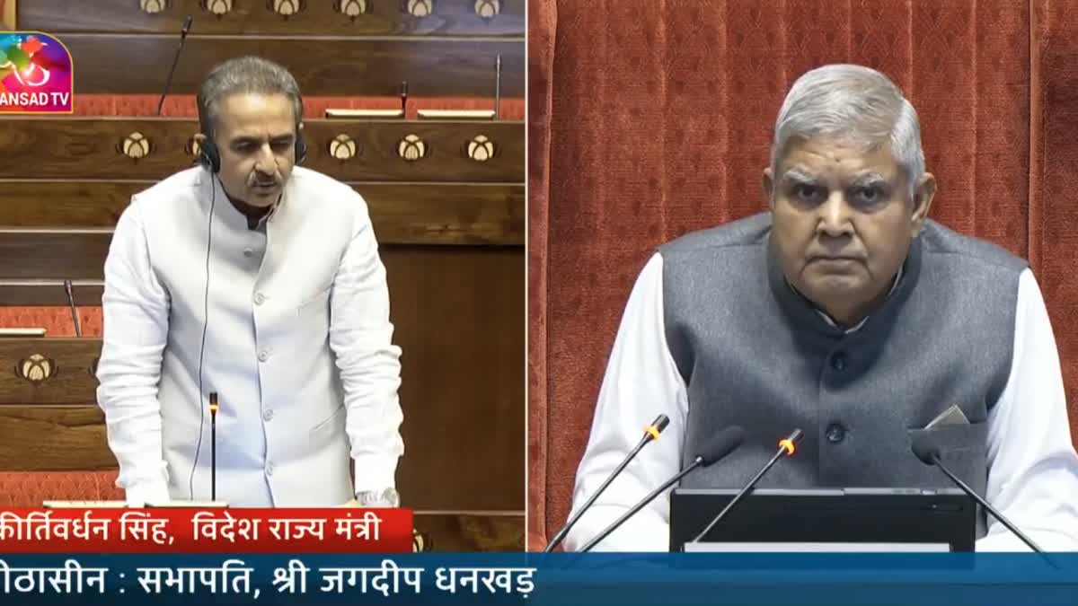 Union minister Kirti Vardhan Singh in Rajya Sabha