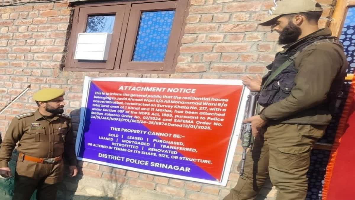 Notorious Drug Peddler's House Attached In Jammu Kashmir's Srinagar