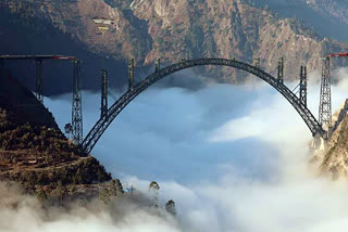 A beautiful view of Chenab Railway Bridge.