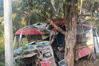 ಮರಕ್ಕೆ ಡಿಕ್ಕಿ ಹೊಡೆದ KSRTC ಬಸ್, Bus accident