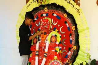 Nived Manoj Kasaragod  Theyyam Figures Making Kasaragod  Nived Manoj Theyyam Figures  Theyyam Figures Makeing Of Nived