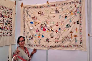 Handkerchief  Chamba Handkerchief  Chamba Rumal  popular art in Himachal Pradesh