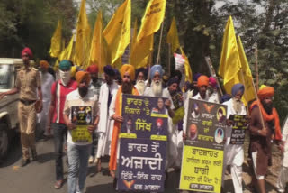 Dal Khalsa took out a march on Baisakhi and Khalsa Foundation Day in Bathinda