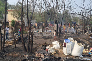 hundreds of slums were burnt to ashes due to the terrible fire in the rail coach factory of Kapurthala