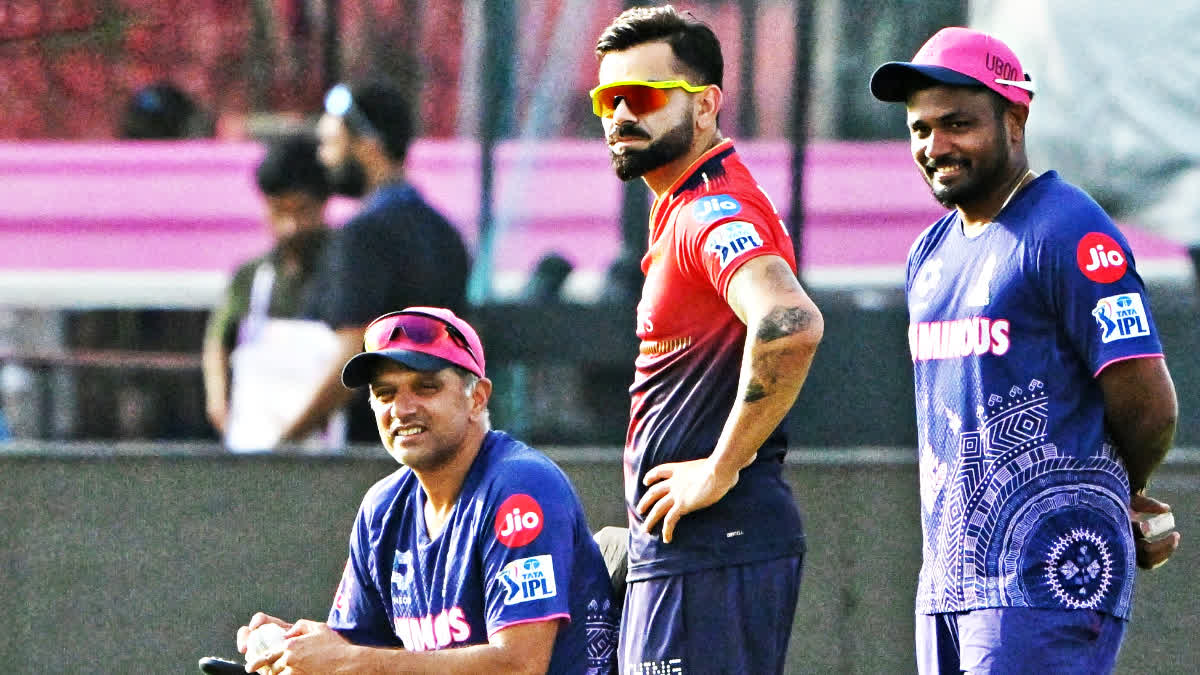 RAJASTHAN ROYALS VS RCB  SAWAI MANSINGH STADIUM JAIPUR  INDIAN PREMIER LEAGUE 2025  RAHUL DRAVID AND VIRAT KOHLI  IPL 2025