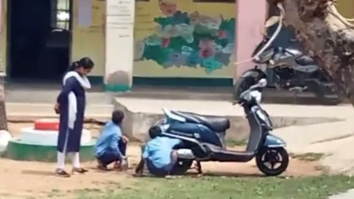 Teacher Made Students Clean Scooter