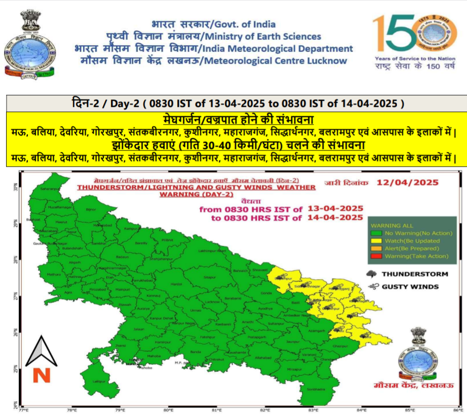 यूपी में बारिश का अलर्ट.