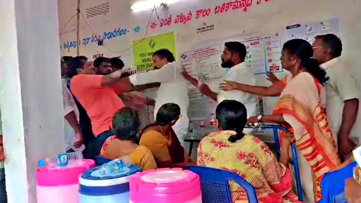 MLA Beat Voter in Guntur