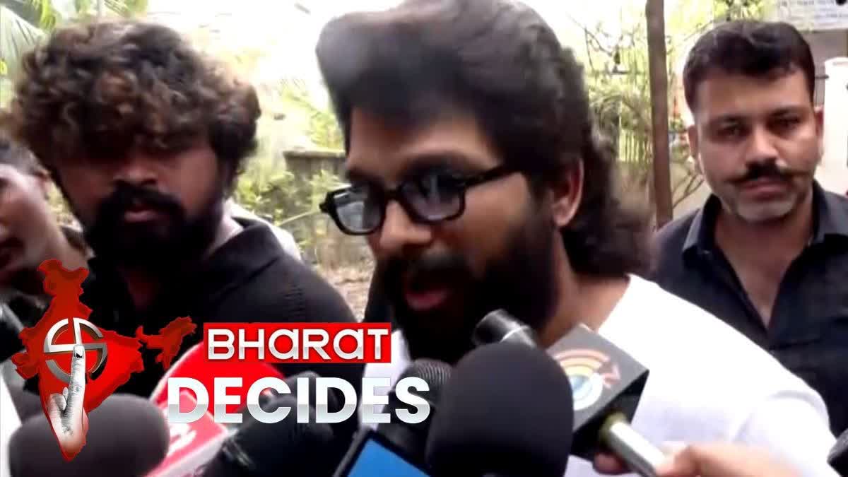 Allu Arjun Telugu superstar Allu Arjun cast his vote in Hyderabad