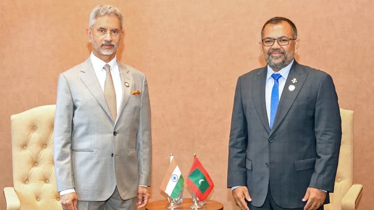 EAM Jaishankar with Maldives FM Moosa Zameer