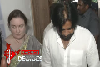 Actor-Politician Pawan Kalyan Arrives with Wife to Cast Vote