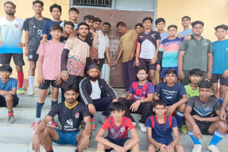 Players present after locking the sports department in Baran