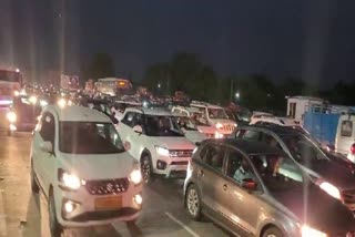 Vehicle Rush at Vijayawada Highway